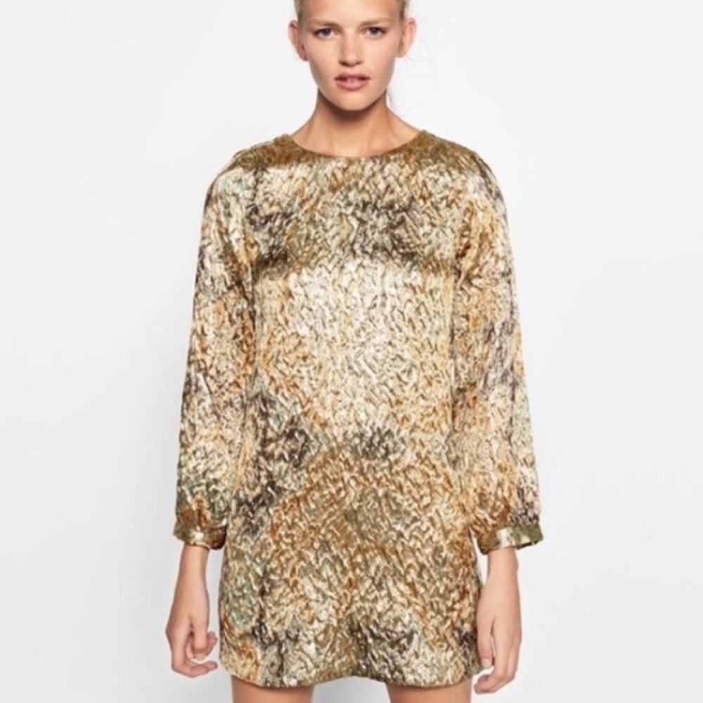 Zara Textured Metallic Tunic